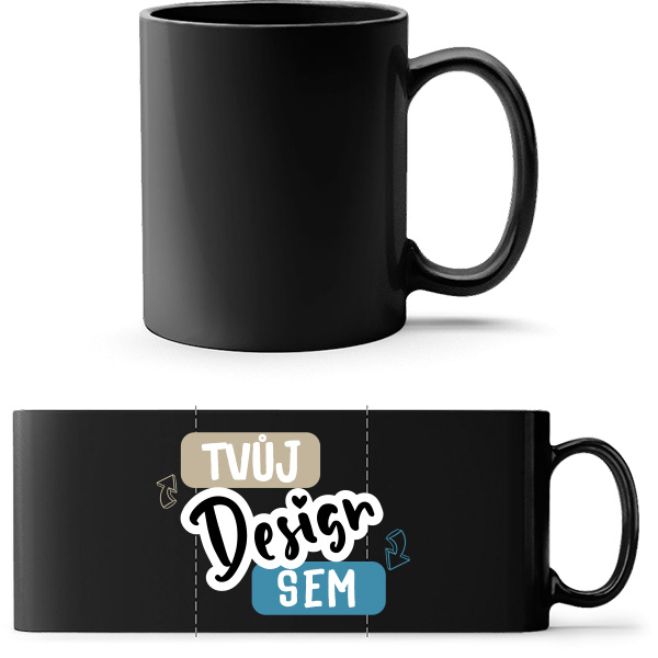 Černý Foto Hrneček s vlastním potiskem, nápisem, foto na puppynator.cz