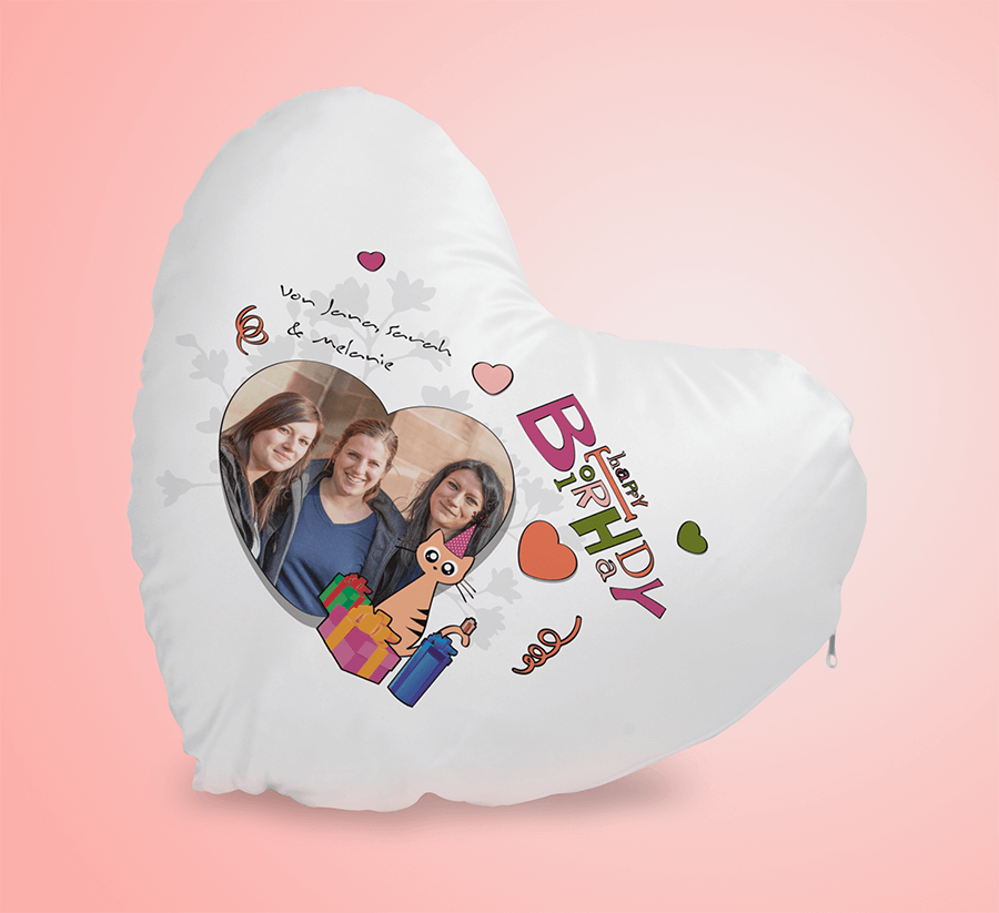 Srdcový Polštář s Vlastním Potiskem - Narozeninový dárek Online na puppynator.cz