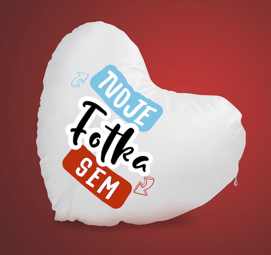 Srdcový Polštář s Vlastním Potiskem - Vyrob Valentýnsky dárek Online na puppynator.cz