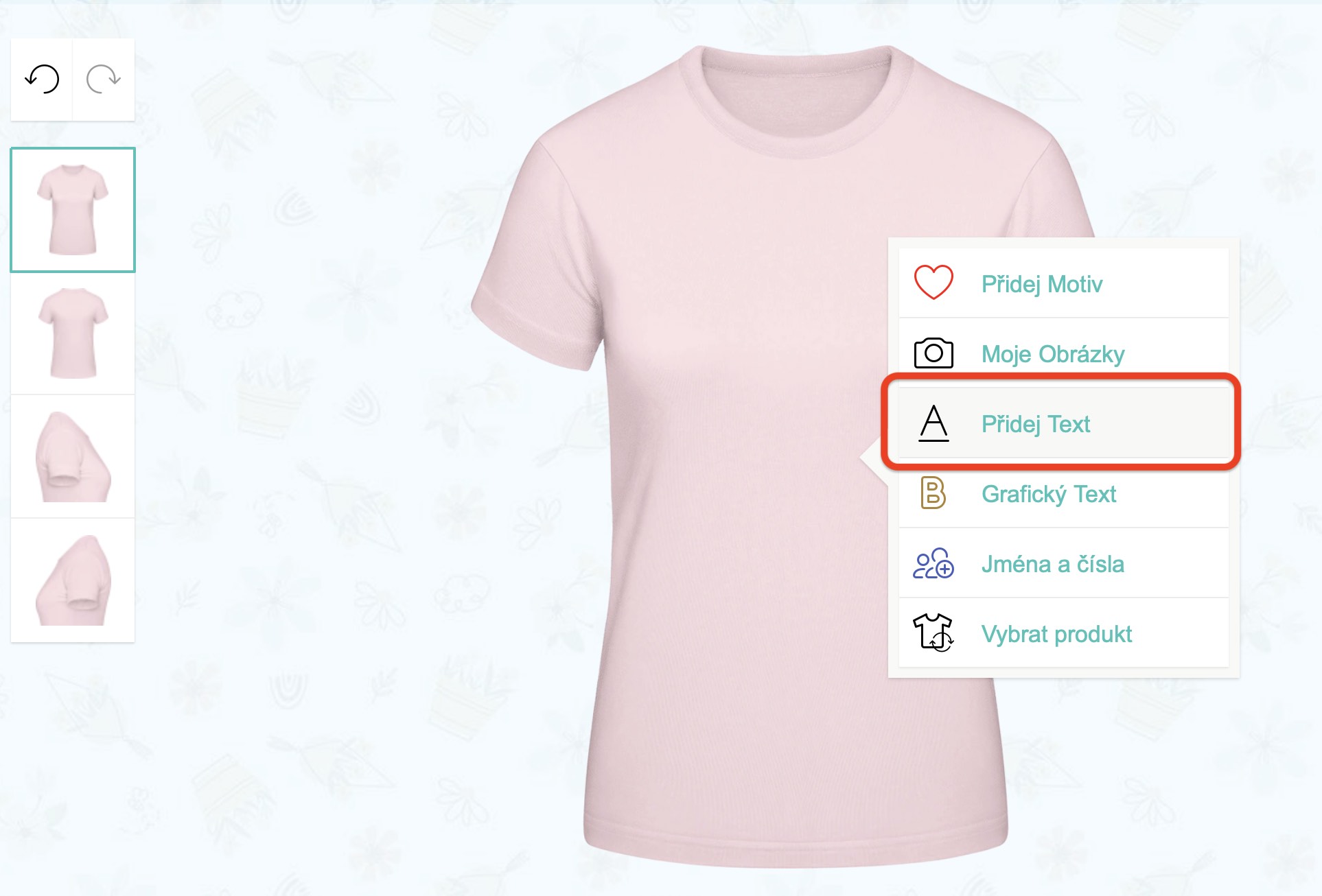 Jak přidat a upravit text (nápis) na tričko?