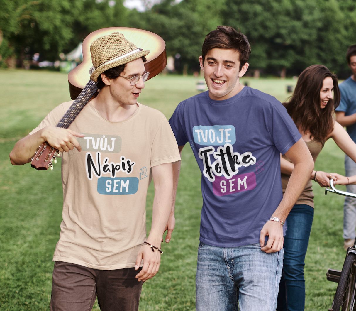 Festivalové tričko s nápisem a fotkou kapely - puppynator.cz