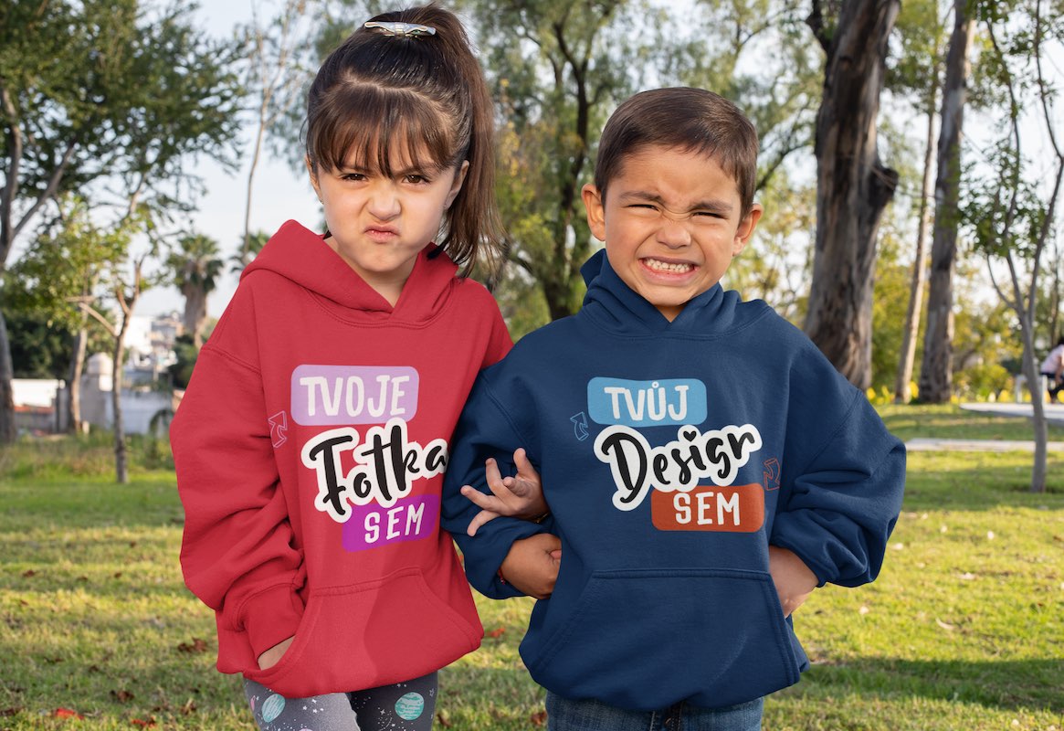 Dětská mikina s vlastním nápisem a fotkou - puppynator.cz